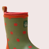 Little Green Radicals - Red Apples Lined Classic Wellington Boots: Red Apples Repeat Print