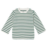 Dotty Dungarees - Green Breton Stripe Top