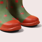 Little Green Radicals - Red Apples Lined Classic Wellington Boots: Red Apples Repeat Print