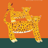 Hutch Cassidy - 'Leopard and Cub' New Baby Greetings Card: Nested/Naked