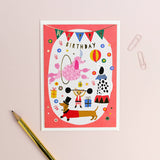 Mifkins - Circus Dogs Birthday Card | Kids Birthday Card | Animal Card