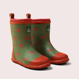 Little Green Radicals - Red Apples Lined Classic Wellington Boots: Red Apples Repeat Print