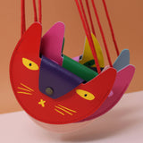 Ark Colour Design - Cat Pocket Purse: Green/Cornflower