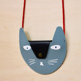 Ark Colour Design - Cat Pocket Purse: Green/Cornflower