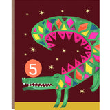 Hutch Cassidy - Age 5 'Party Croco' Children's Birthday Greetings Card: Nested/Naked