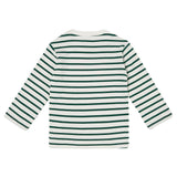 Dotty Dungarees - Green Breton Stripe Top