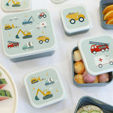 A Little Lovely Company - Lunch & snack box set: Vehicles, Cars