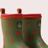 Little Green Radicals - Red Apples Lined Classic Wellington Boots: Red Apples Repeat Print