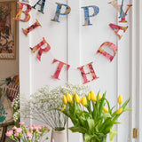 East End Press - Happy Birthday - Recycled Blue Mix Sewn Garland