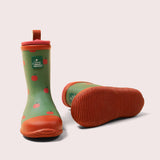 Little Green Radicals - Red Apples Lined Classic Wellington Boots: Red Apples Repeat Print