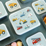 A Little Lovely Company - Lunch & snack box set: Vehicles, Cars