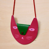 Ark Colour Design - Cat Pocket Purse: Green/Cornflower