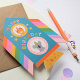 Mifkins - Rocket Birthday Card