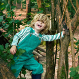 Dotty Dungarees - Green Breton Stripe Top