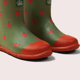 Little Green Radicals - Red Apples Lined Classic Wellington Boots: Red Apples Repeat Print