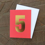 Kali Stileman Publishing - TGD05b Mini Gold Foiled Number Five Card