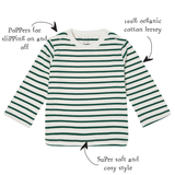 Dotty Dungarees - Green Breton Stripe Top