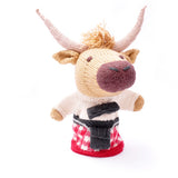 ChunkiChilli - Highlander cow hand puppet in red kilt